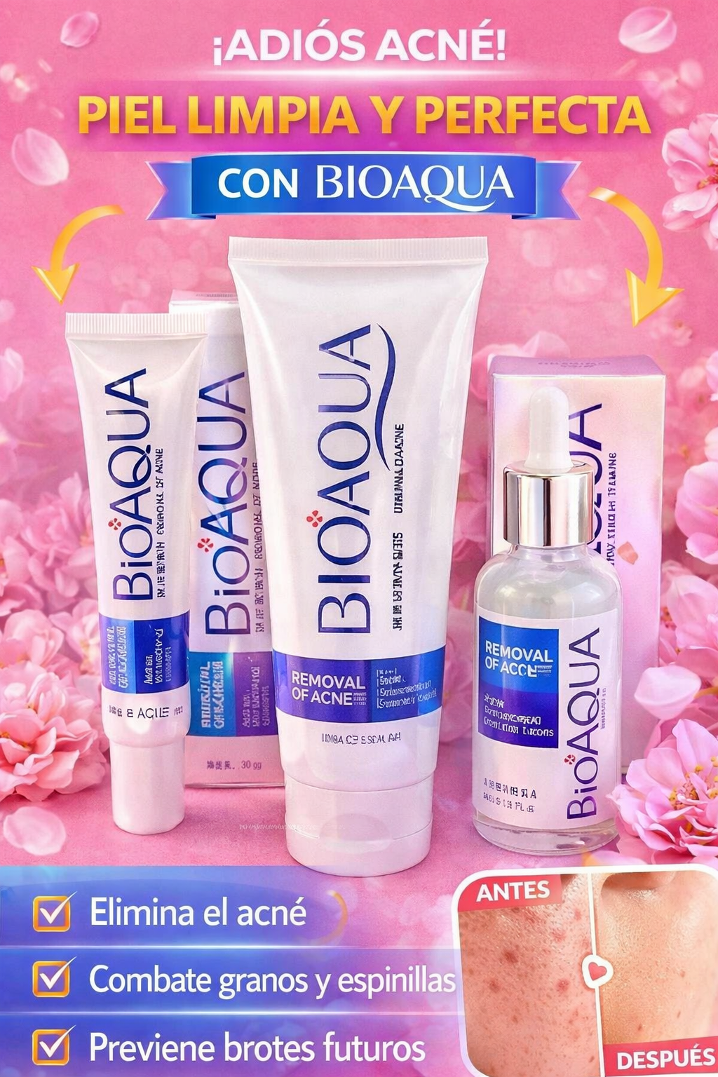 KIT BIOAQUA ANTIACNÉ – PIEL LIMPIA Y SALUDABL